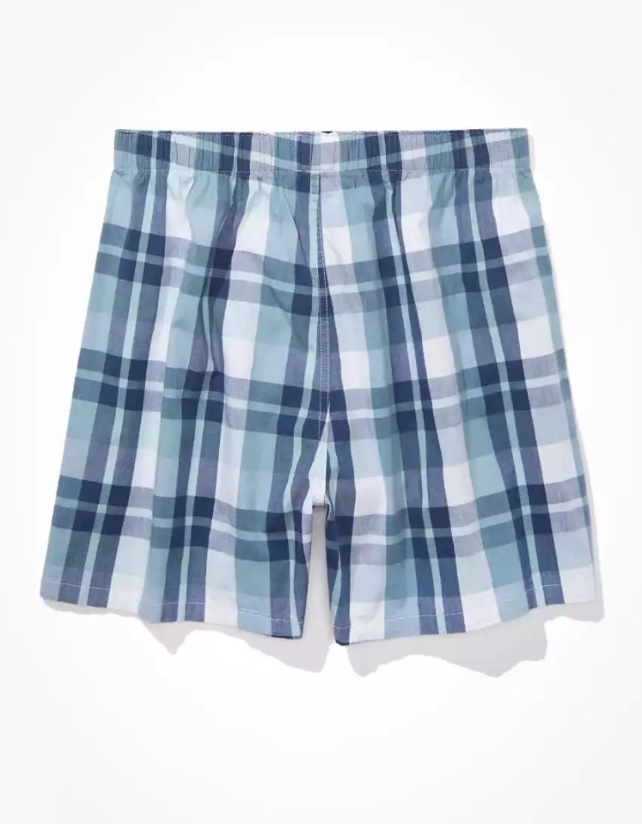 Shorts De Bain American Eagle AEO Plaid Stretch Blanche Homme | TXT-60064786